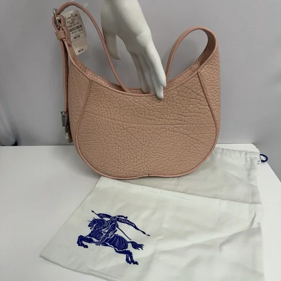 Burberry Leather Small Chess Baguette Shoulder Bag Purse Blush NWT $2190 Dust Ba - Picture 2 of 14